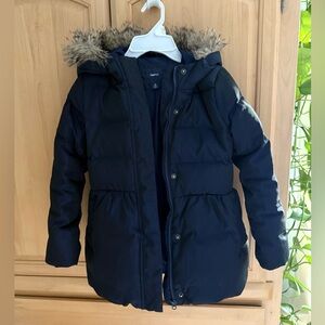 Gap Girls Puffer Navy Coat Jacket SzM